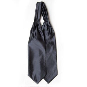 Men's Cravat Ascot 100%silk Gift Box Grey Polka Dot Extra Long 52" A213